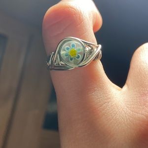Boho Handmade flower power ring